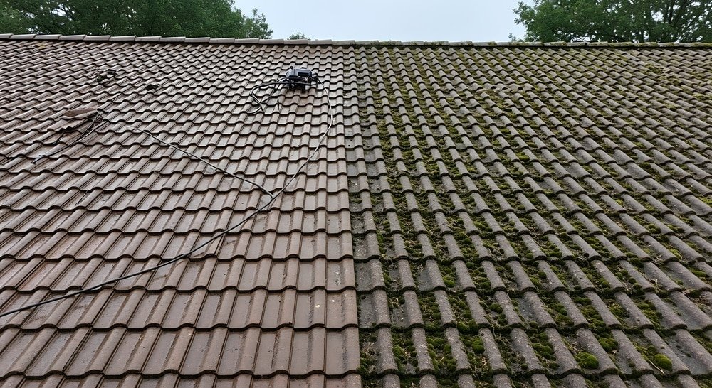 Groene aanslag verwijderen tijdens uitvoering op locatie