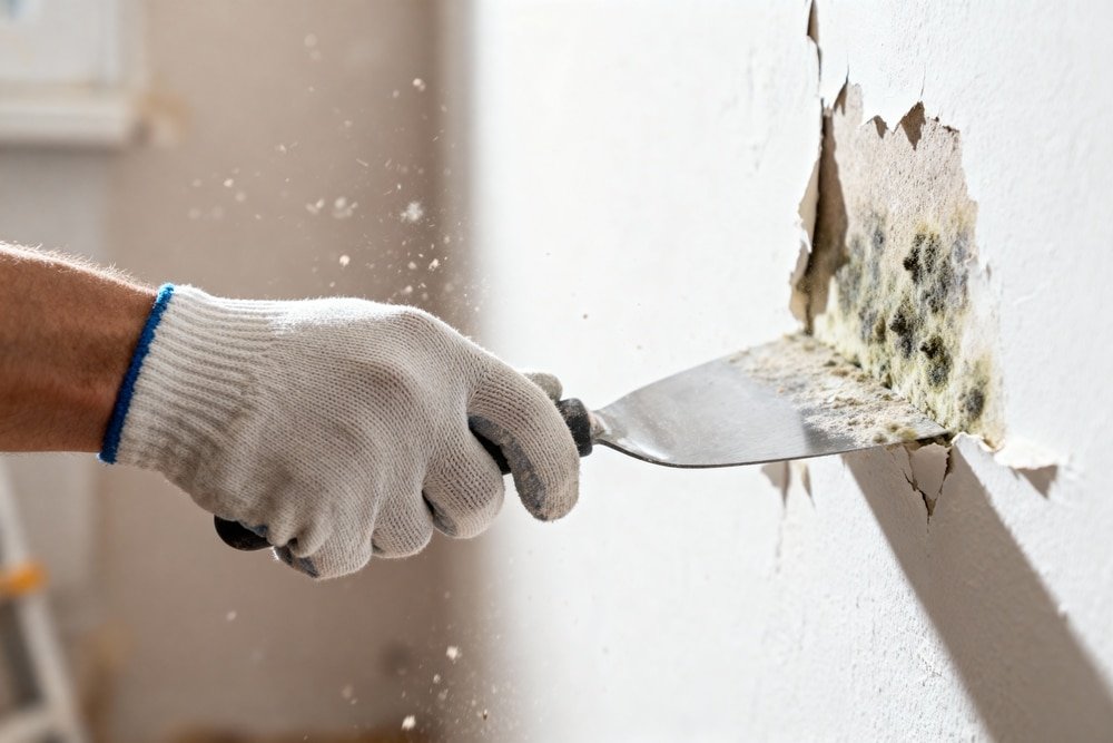 Verf verwijderen van een buitenmuur met aandacht voor baksteen en voegwerk